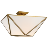 Lorino Plafond – Hand-Rubbed Antique Brass With White Glass