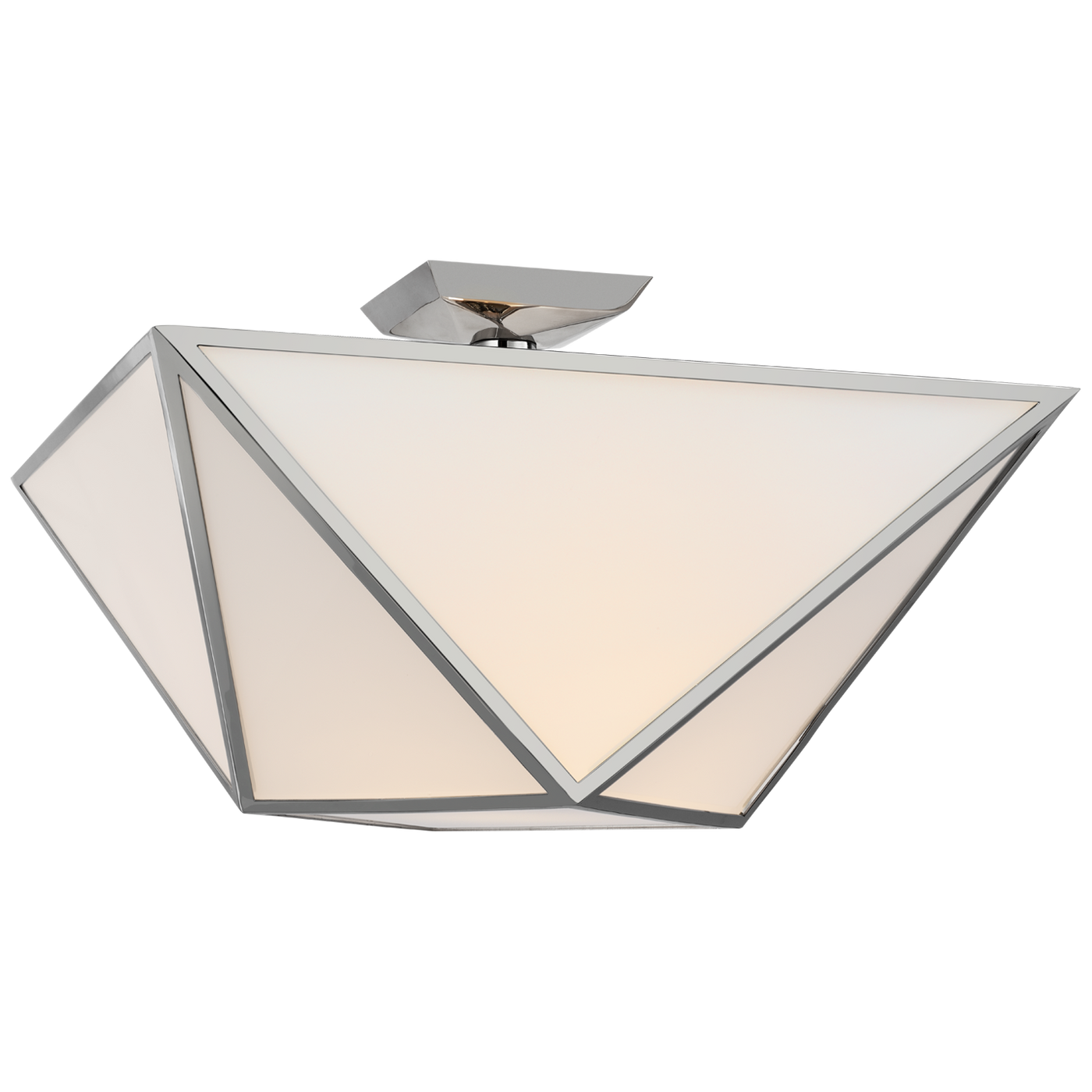 Lorino Plafond – Polished Nickel With White Glass