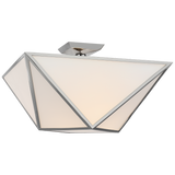 Lorino Plafond – Polished Nickel With White Glass