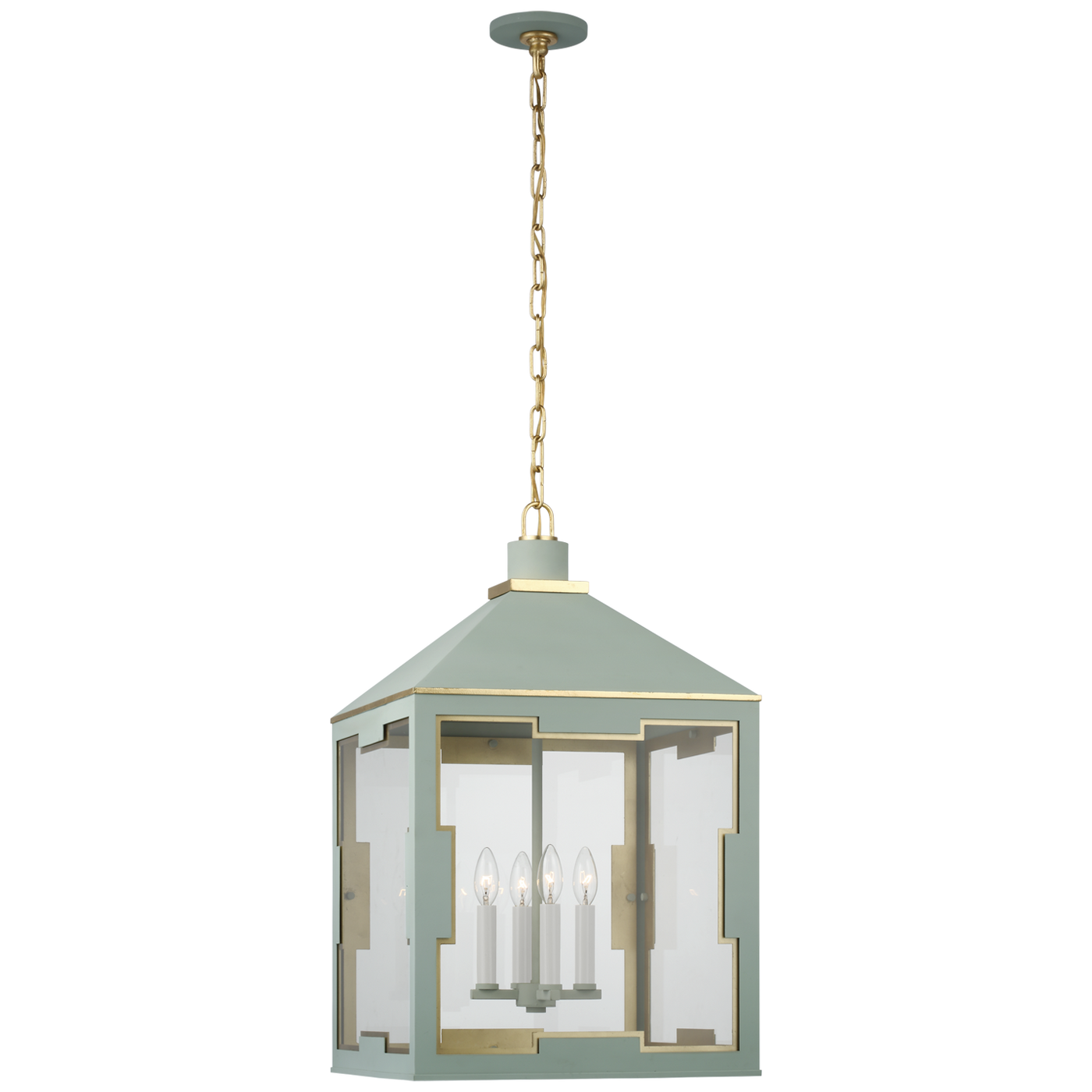 Ormond Lykta – Celadon And Gild With Clear Glass