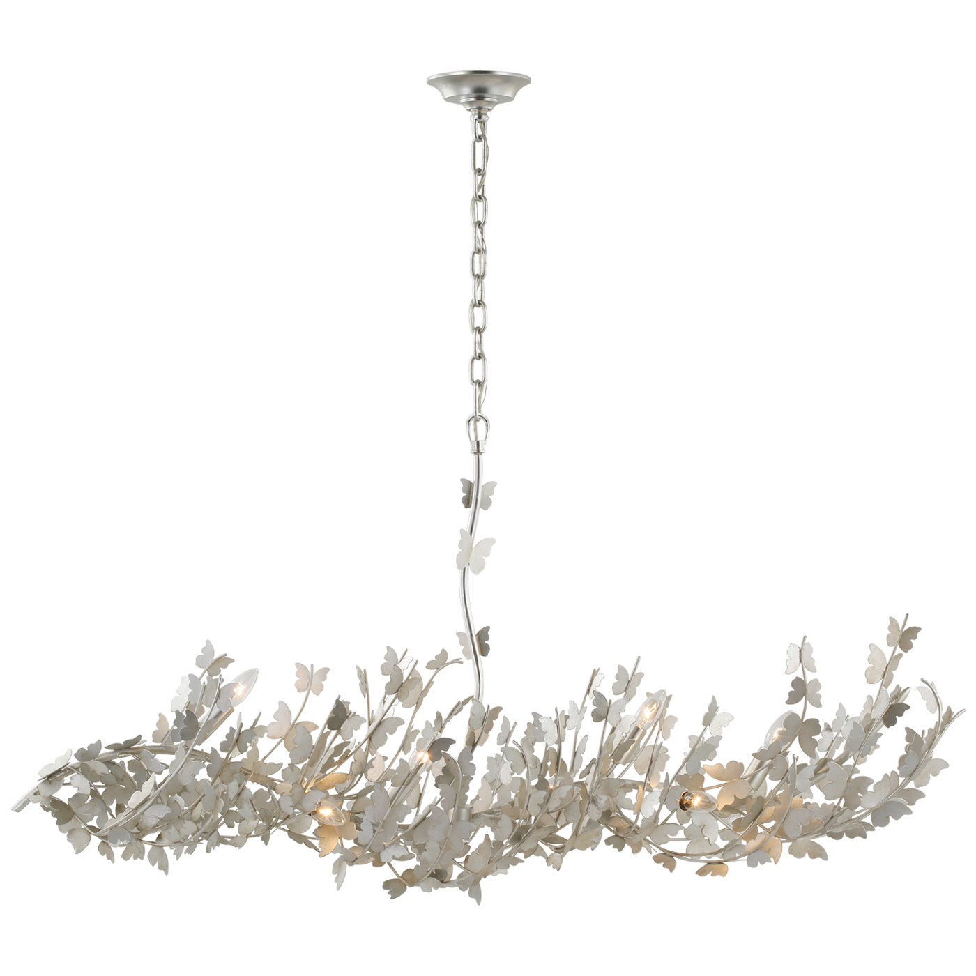 Farfalle Taklampa Stor – Burnished Silver Leaf