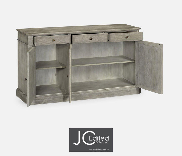 64" Rustic Grey Three Door Sideboard