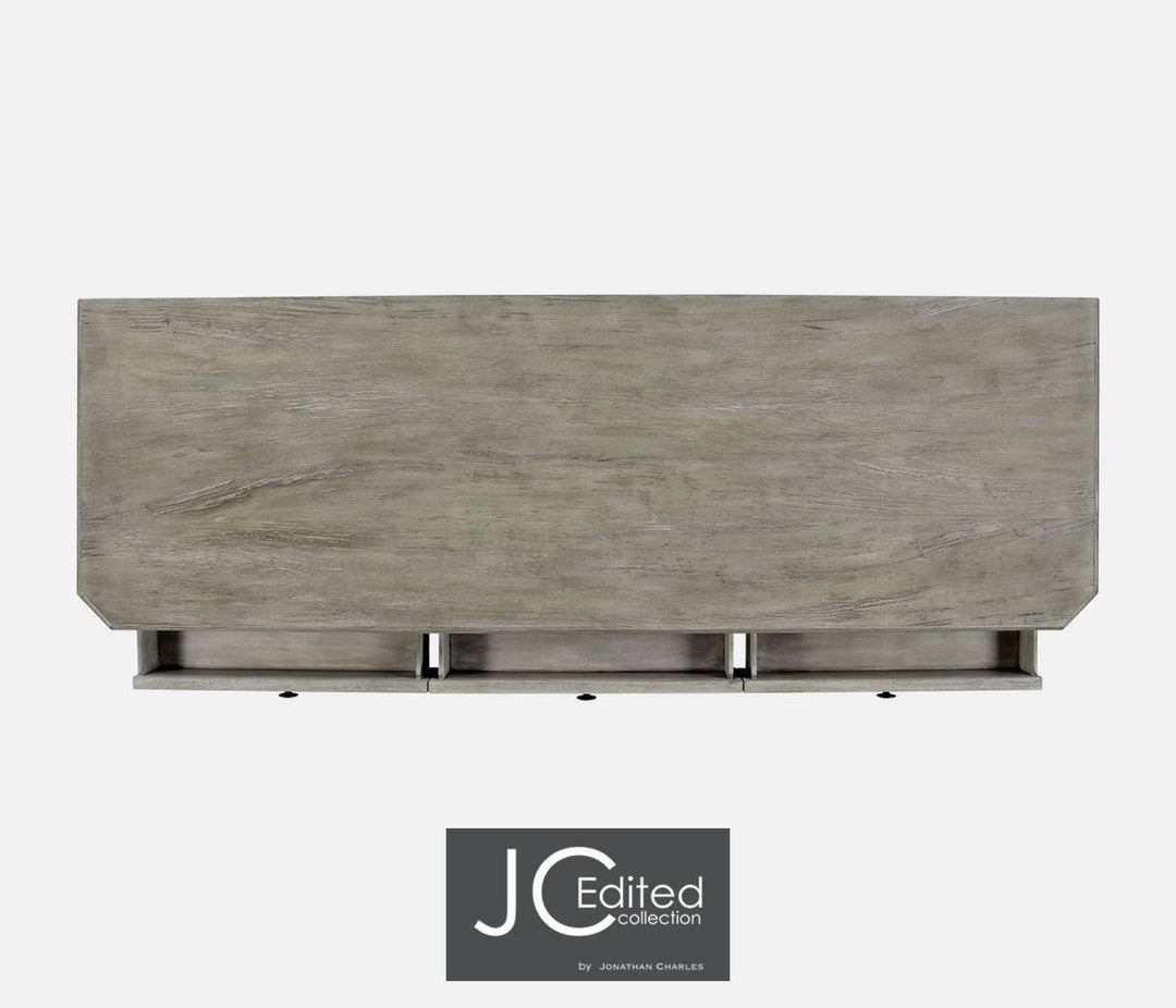 64" Rustic Grey Three Door Sideboard