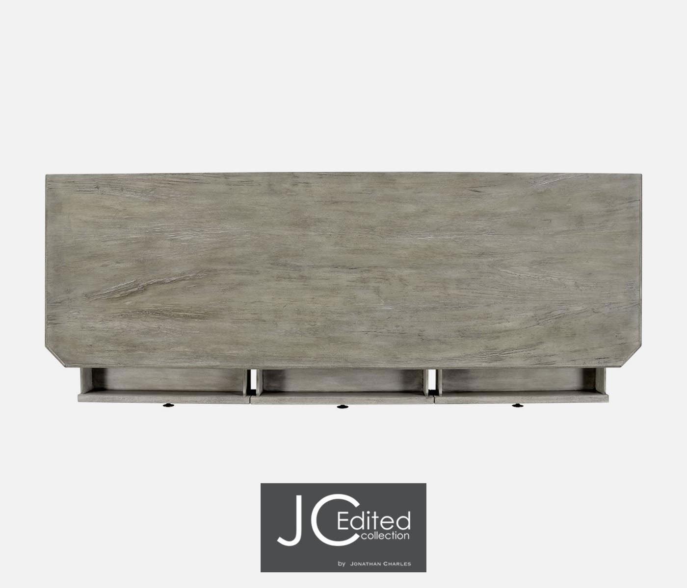64" Rustic Grey Three Door Sideboard