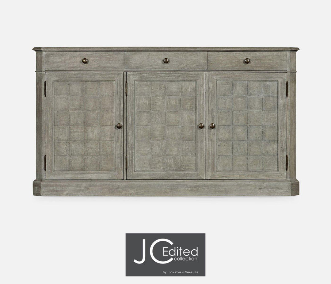 64" Rustic Grey Three Door Sideboard