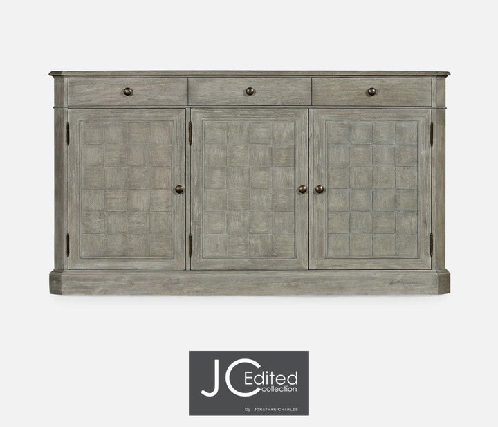 64" Rustic Grey Three Door Sideboard