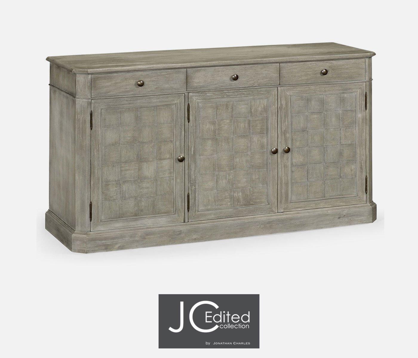 64" Rustic Grey Three Door Sideboard