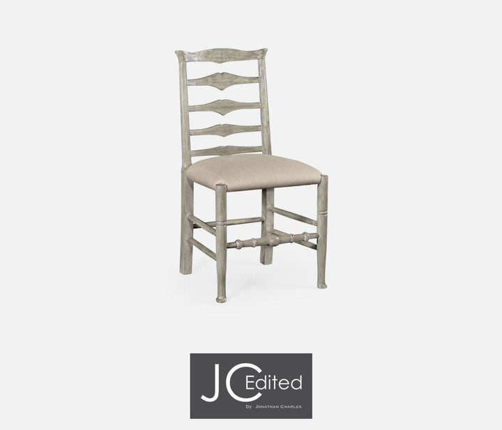 Casual Ladder Back Side Chair in Mazo - Antique Dark Grey