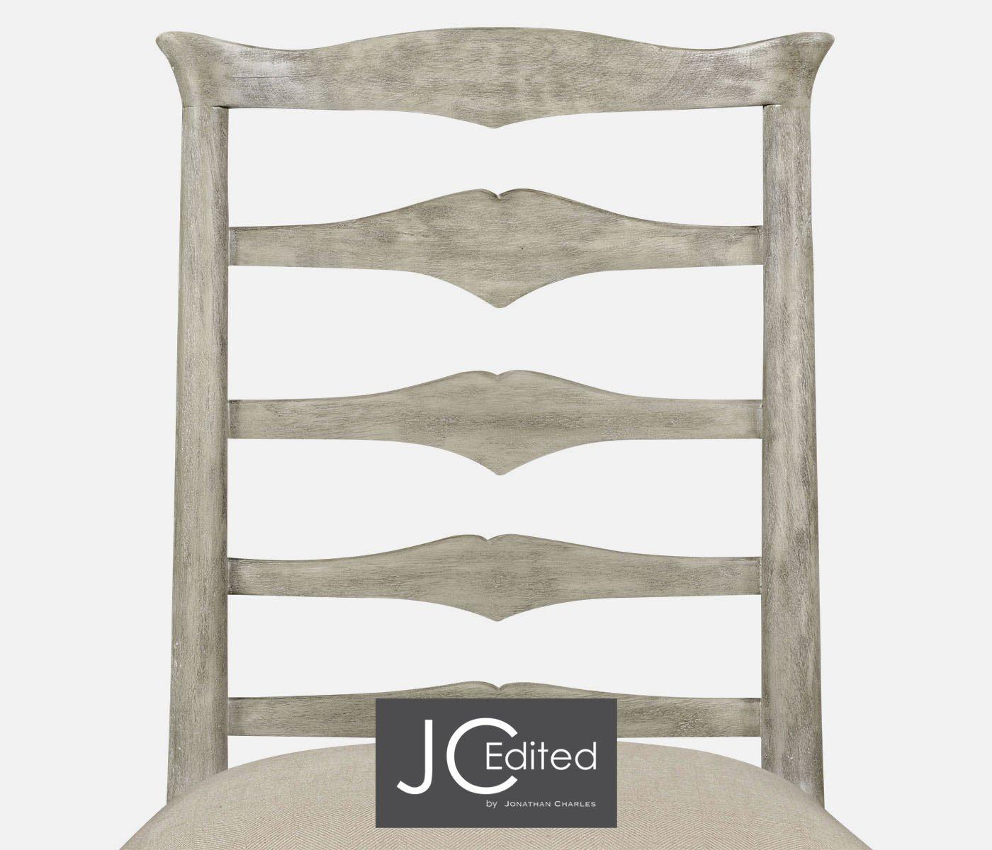 Casual Ladder Back Side Chair in Mazo - Antique Dark Grey