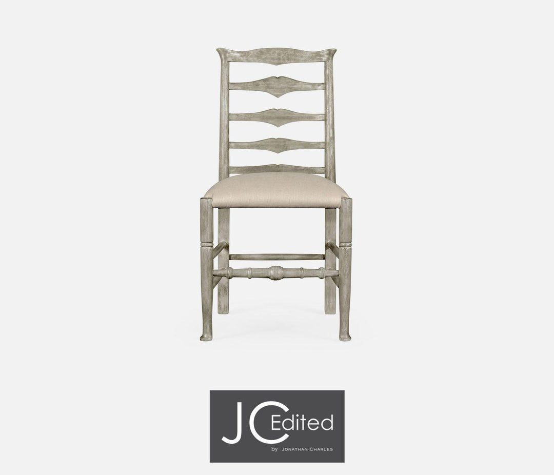 Casual Ladder Back Side Chair in Mazo - Antique Dark Grey