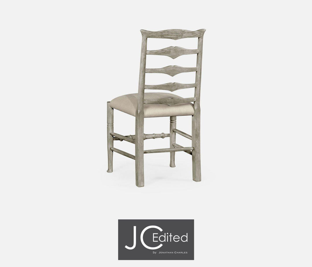Casual Ladder Back Side Chair in Mazo - Antique Dark Grey