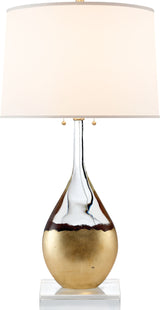 Juliette Bordslampa — Suzanne Kasler for Visual Comfort & Co. — Crystal and Gild with Silk Shade