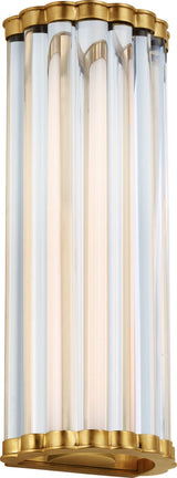 Kean 14" Vägglampa — Chapman & Myers for Visual Comfort & Co. — Antique-Burnished Brass with Clear Glass Rods