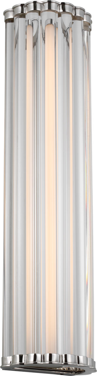 Kean 21" Wall Light — Chapman & Myers for Visual Comfort & Co. — Polished Nickel with Clear Glass Rods