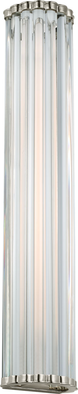 Kean 28" Vägglampa — Chapman & Myers for Visual Comfort & Co. — Polished Nickel with Clear Glass Rods