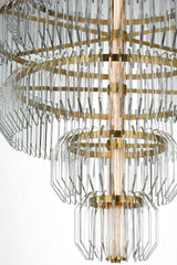 Killarney 32" Layered Takkrona — Waterford for Visual Comfort & Co. — Natural Brass with Clear Crystal detaljbild