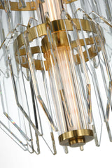 Killarney 32" Layered Takkrona — Waterford for Visual Comfort & Co. — Natural Brass with Clear Crystal detaljbild