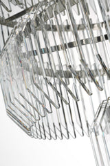 Killarney 32" Layered Takkrona — Waterford for Visual Comfort & Co. — Polished Nickel with Clear Crystal detaljbild