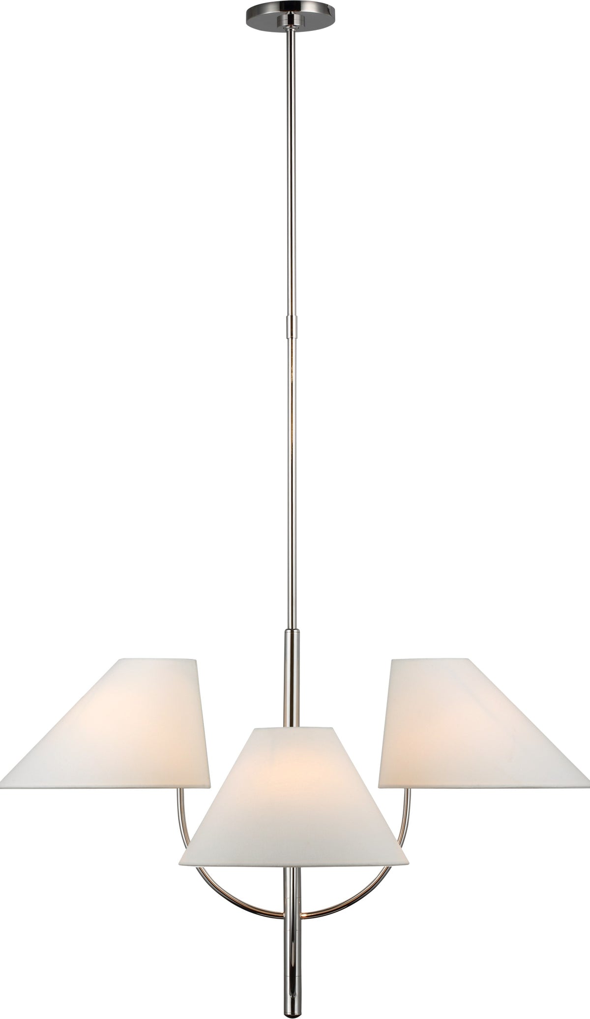 Kinsley Large One-Tier -kattokruunu — kate spade new york for Visual Comfort & Co. — Polished Nickel with Linen Shades