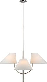 Kinsley Large One-Tier -kattokruunu — kate spade new york for Visual Comfort & Co. — Polished Nickel with Linen Shades