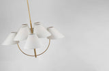 Kinsley Large Two-Tier Takkrona — kate spade new york for Visual Comfort & Co. — Soft Brass with Linen Shades detaljbild