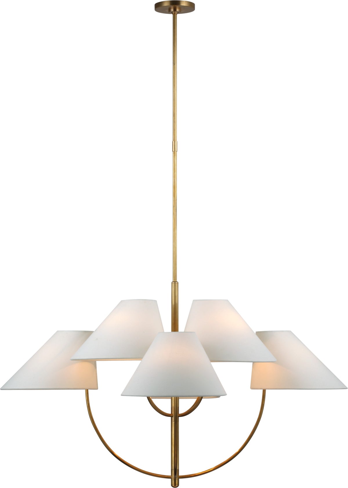 Kinsley Large Two-Tier -kattokruunu — kate spade new york for Visual Comfort & Co. — Soft Brass with Linen Shades