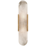 Melange Elongated Vägglampa – Antique Burnished Brass With Alabaster