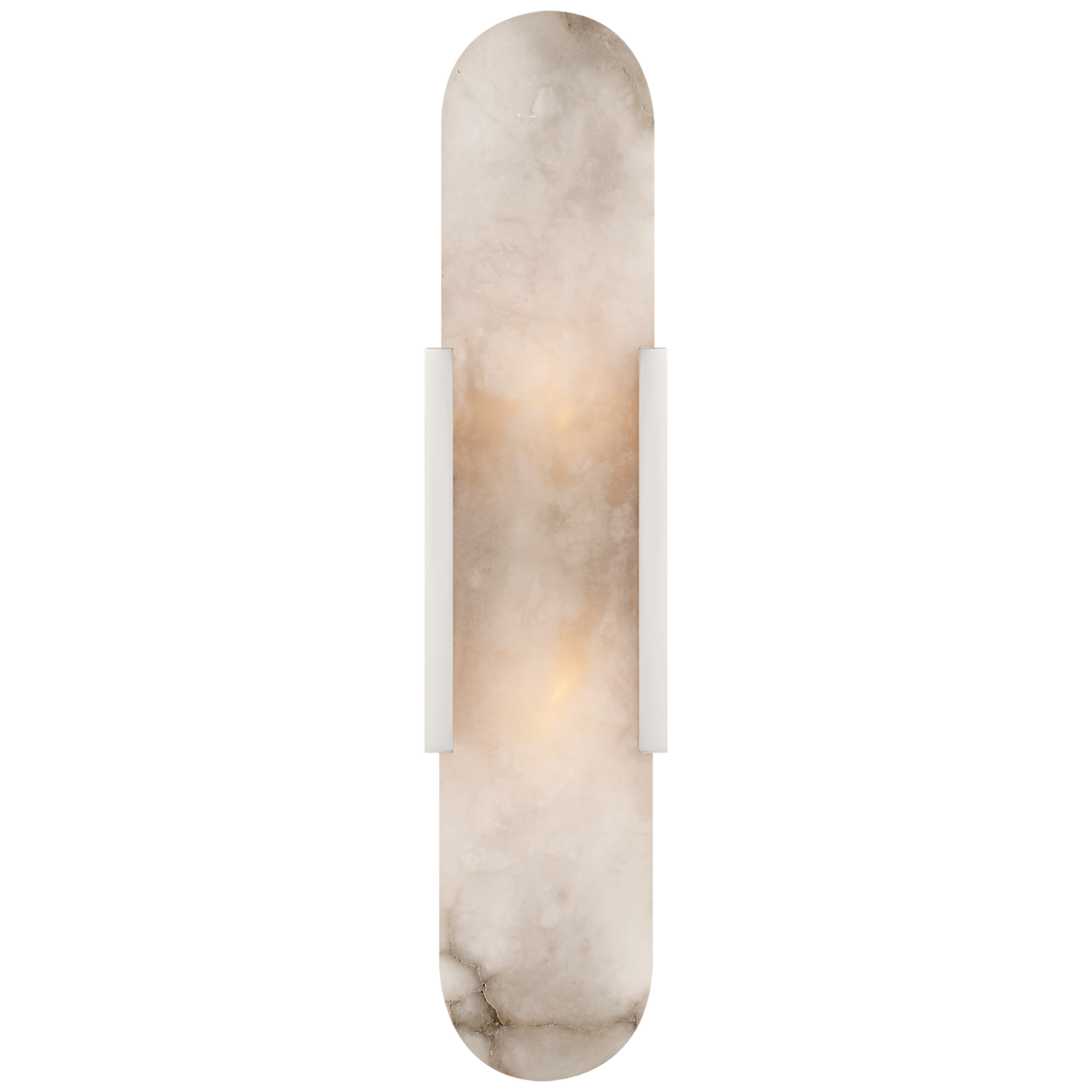 Melange Elongated Vägglampa – Polished Nickel With Alabaster