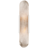 Melange Elongated Vägglampa – Polished Nickel With Alabaster