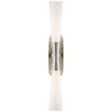 Utopia Vägglampa – Polished Nickel With White Glass