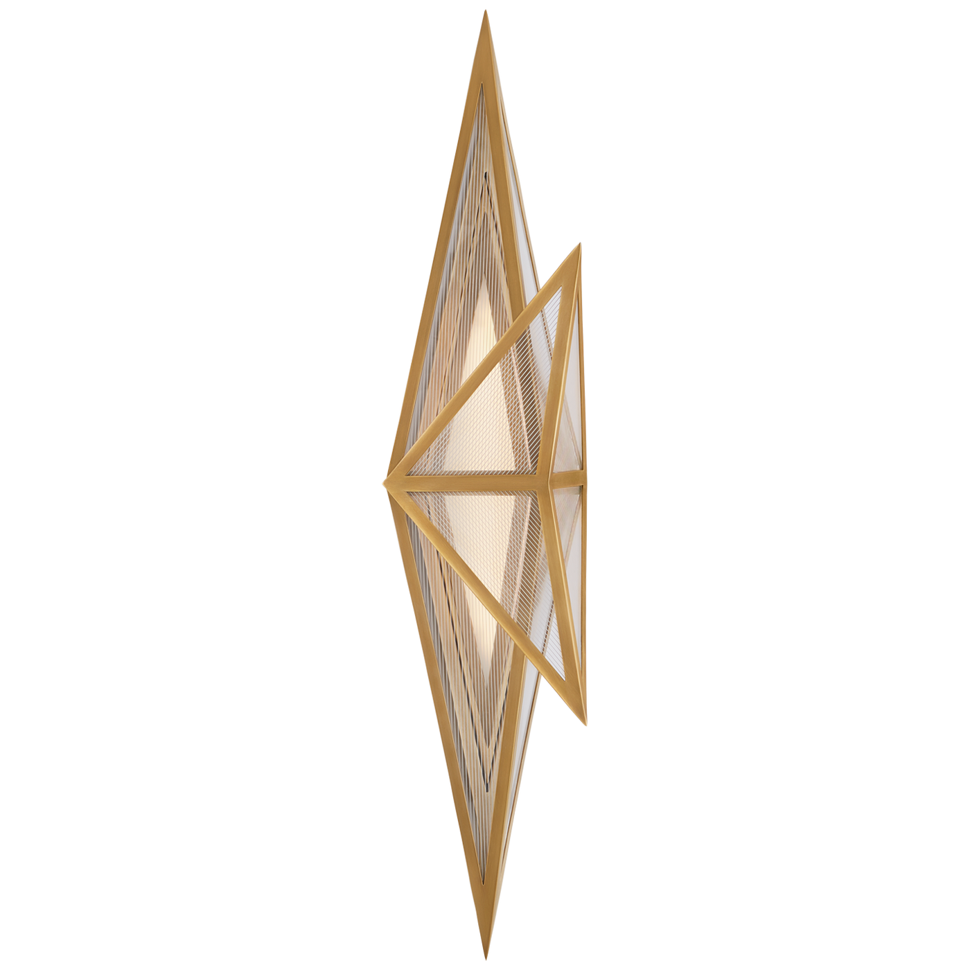 Ori Vägglampa Tall – Antique-Burnished Brass With Clear Lined Glass
