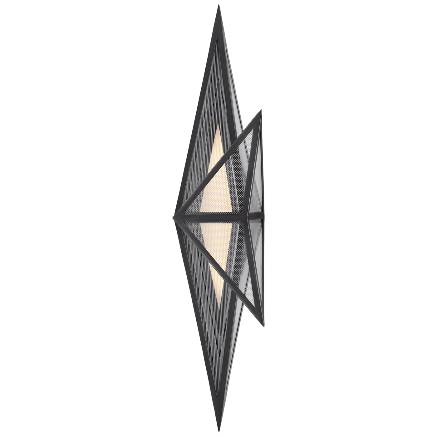 Ori Vägglampa Tall – Bronze With Clear Lined Glass