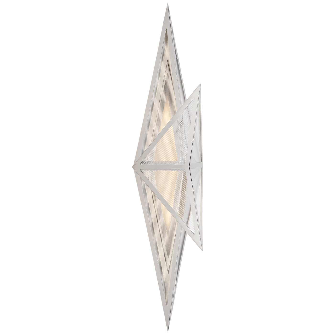 Ori Vägglampa Tall – Polished Nickel With Clear Lined Glass