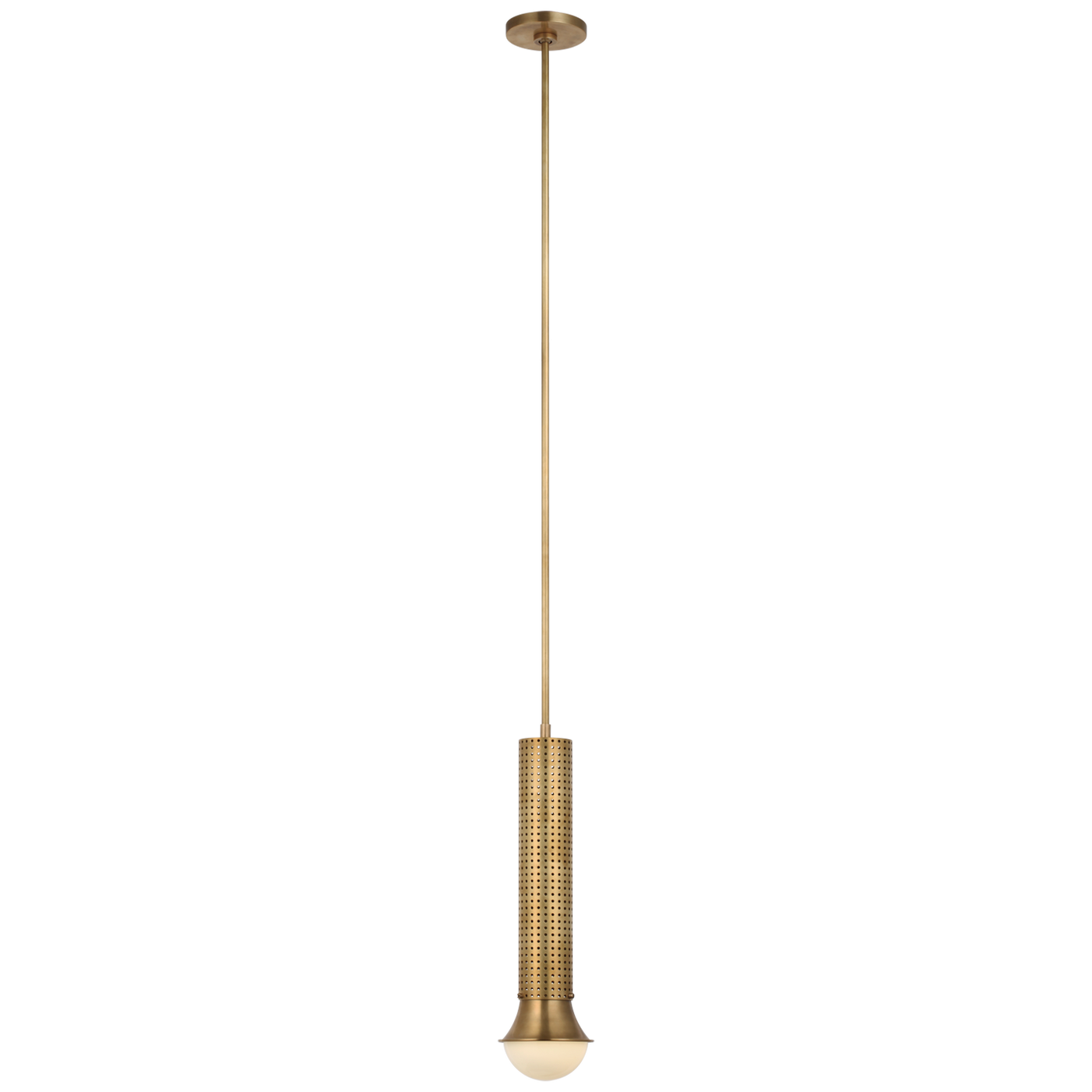 Precision Takpendel Smal – Antique-Burnished Brass With White Glass