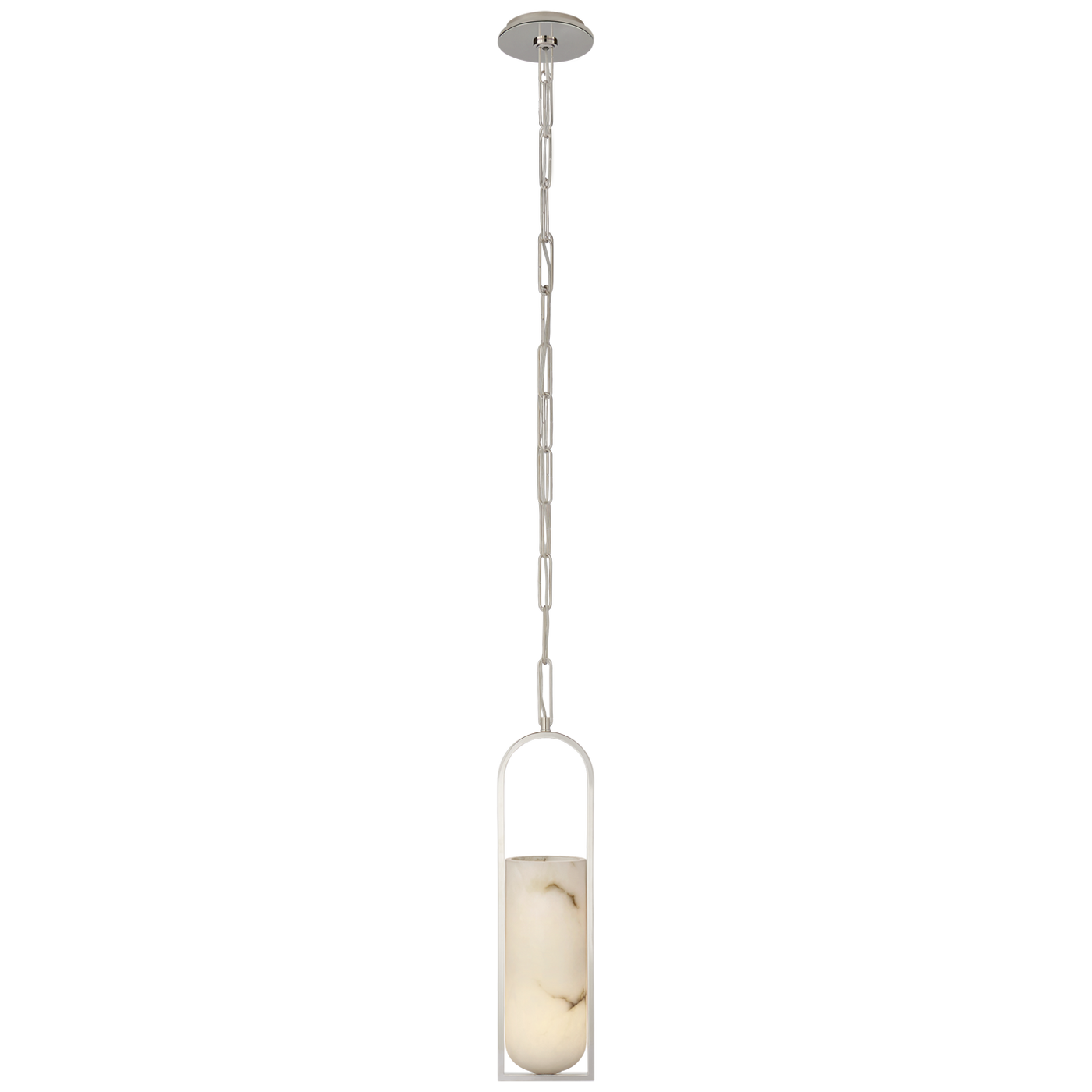 Melange Takpendel – Polished Nickel With Alabaster Shade