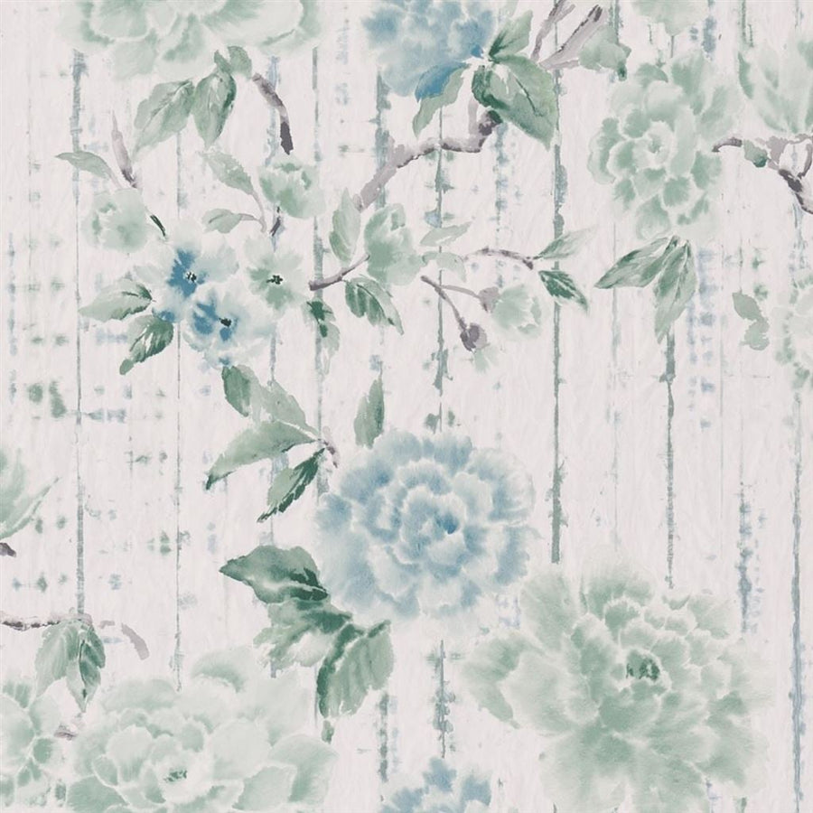 Kyoto Flower Eau de Nil Tapet — Designers Guild