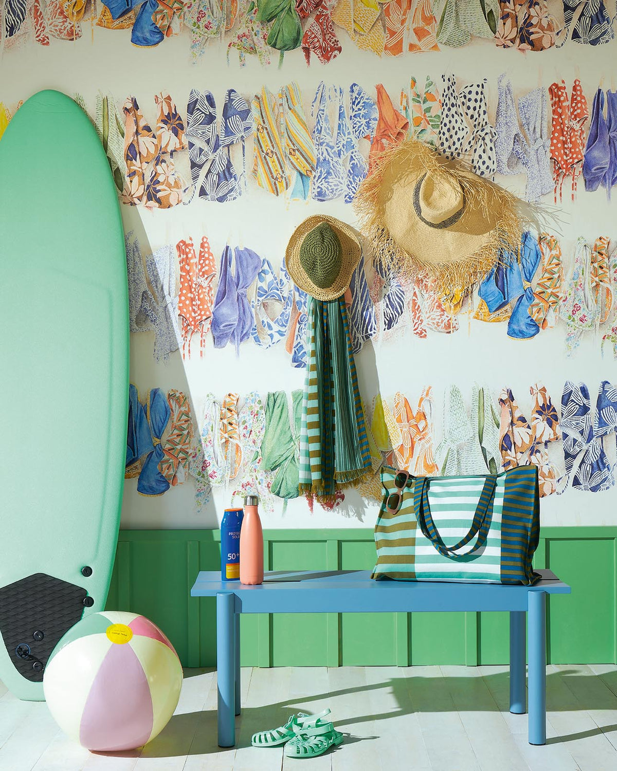 La Baignade room setting — Pierre Frey wallpaper