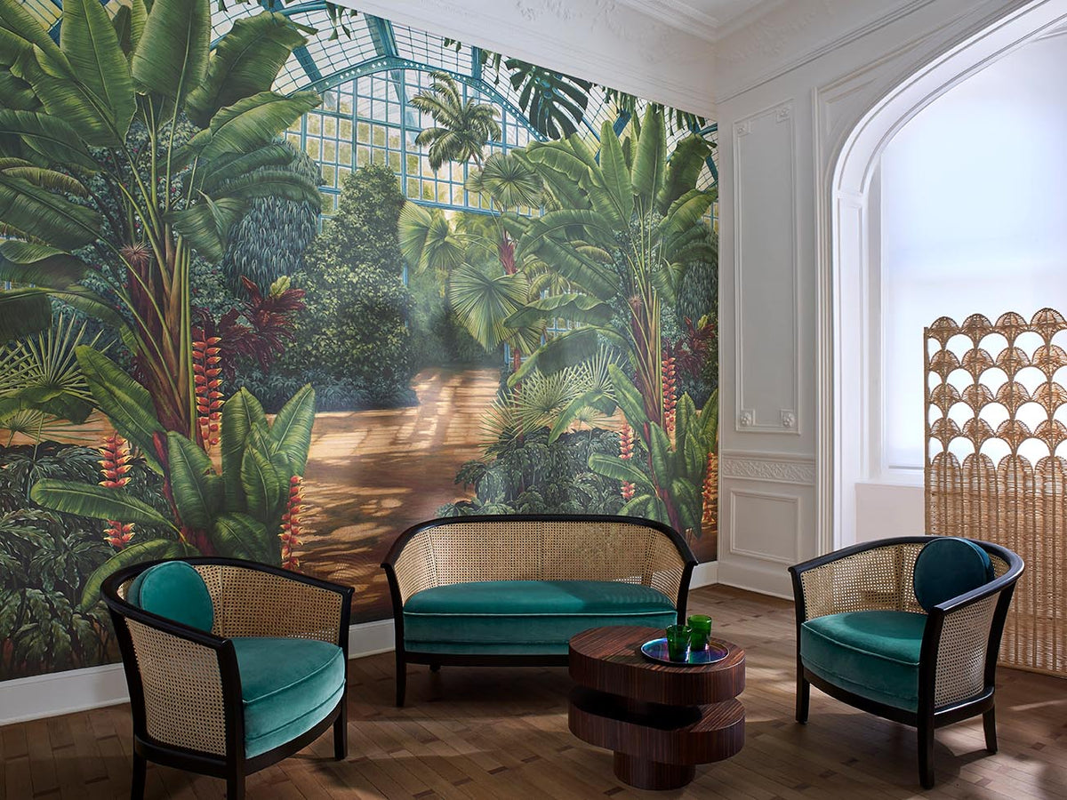 La Serre room setting — Pierre Frey wallpaper