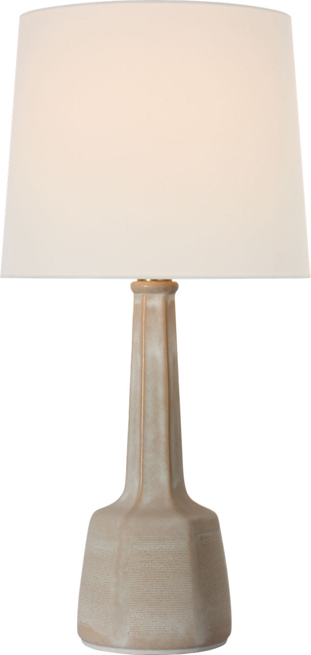 Lerio 31" Bordslampa — Chapman & Myers for Visual Comfort & Co. — Dusted Stone with Linen Shade