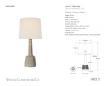 Lerio 31" Bordslampa — Chapman & Myers for Visual Comfort & Co. måttskiss