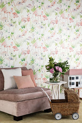 Les Flamants Roses room setting — Pierre Frey wallpaper