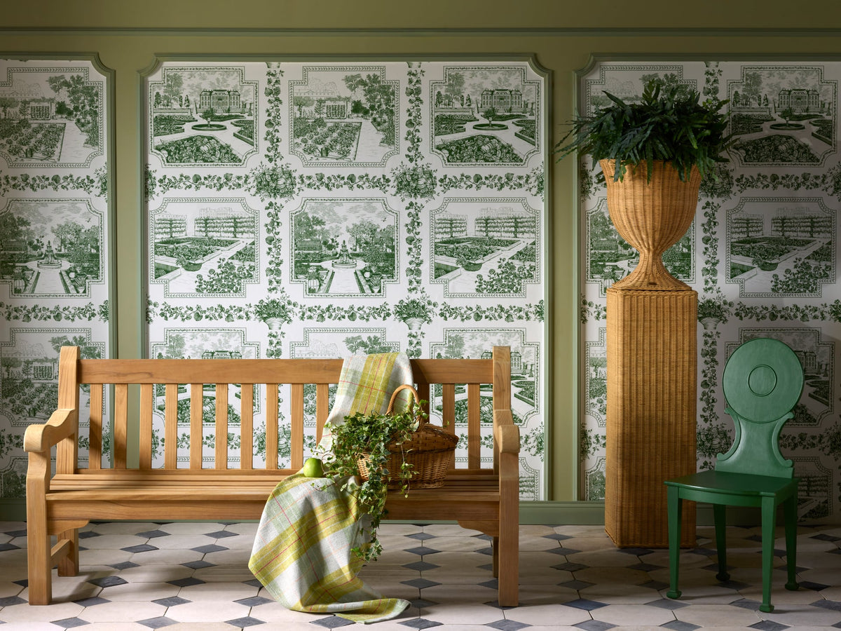 Les Quatre Potagers room setting — Pierre Frey wallpaper