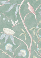 Adam's Eden Ceramic – närbild — Lewis & Wood tapet