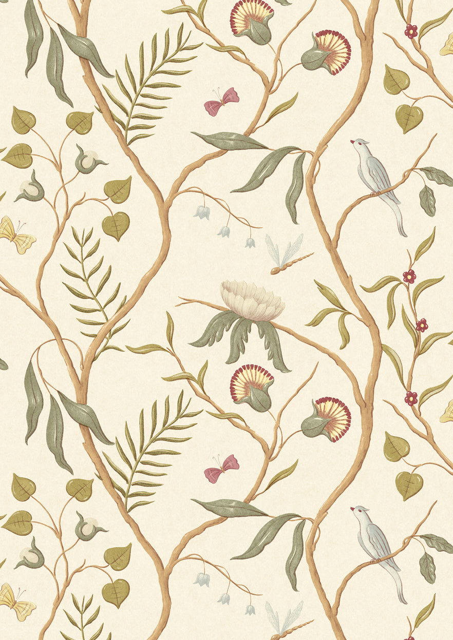 Adam's Eden Ivory – hel bredd — Lewis & Wood tapet