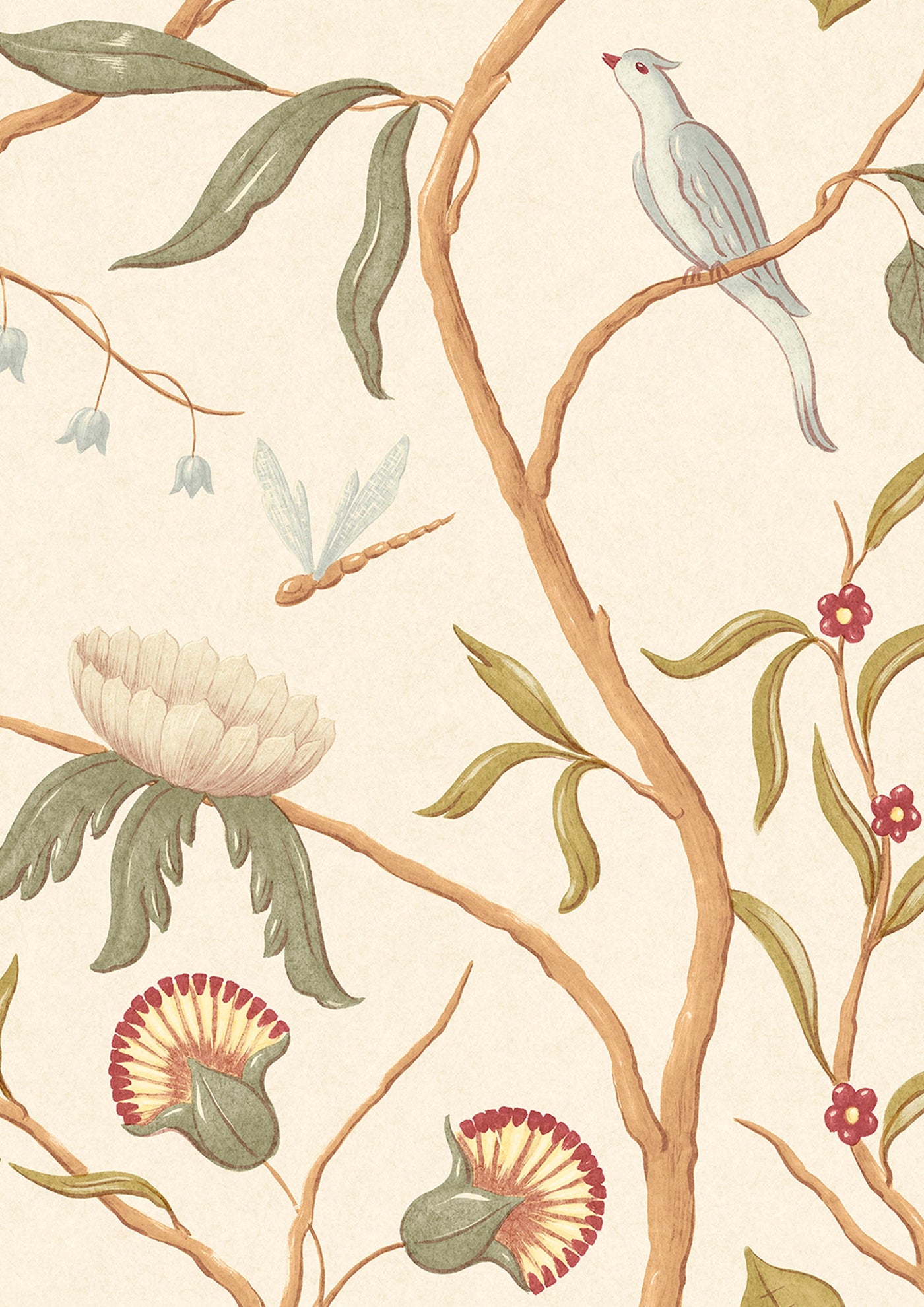 Adam's Eden Ivory – närbild — Lewis & Wood tapet