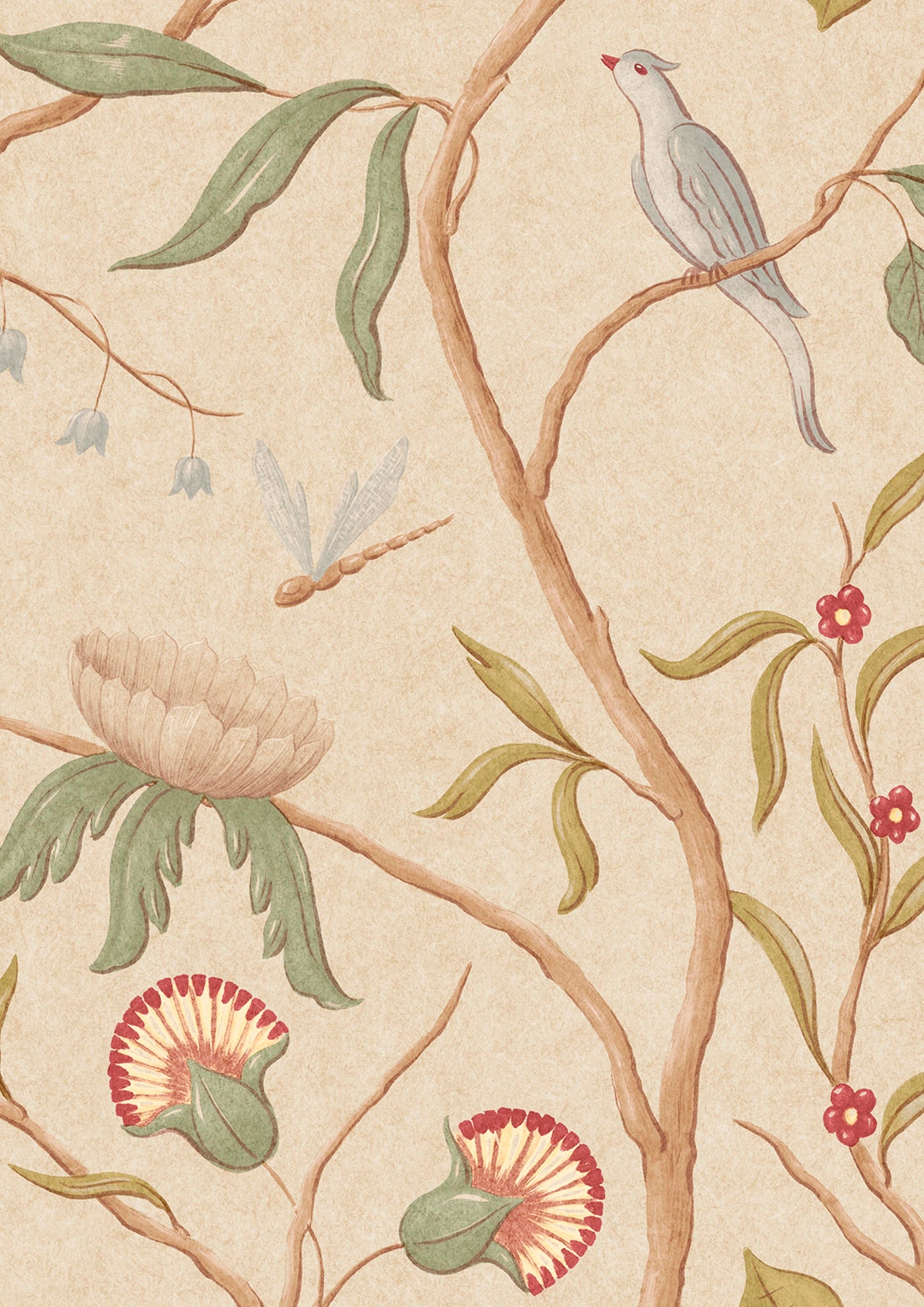 Adam's Eden Taupe – närbild — Lewis & Wood tapet