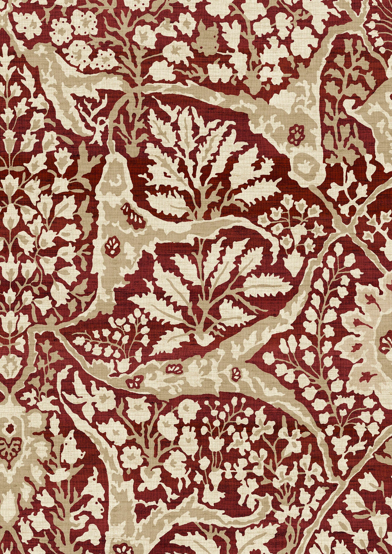 Alhambra 100 Garnet – närbild — Lewis & Wood tapet