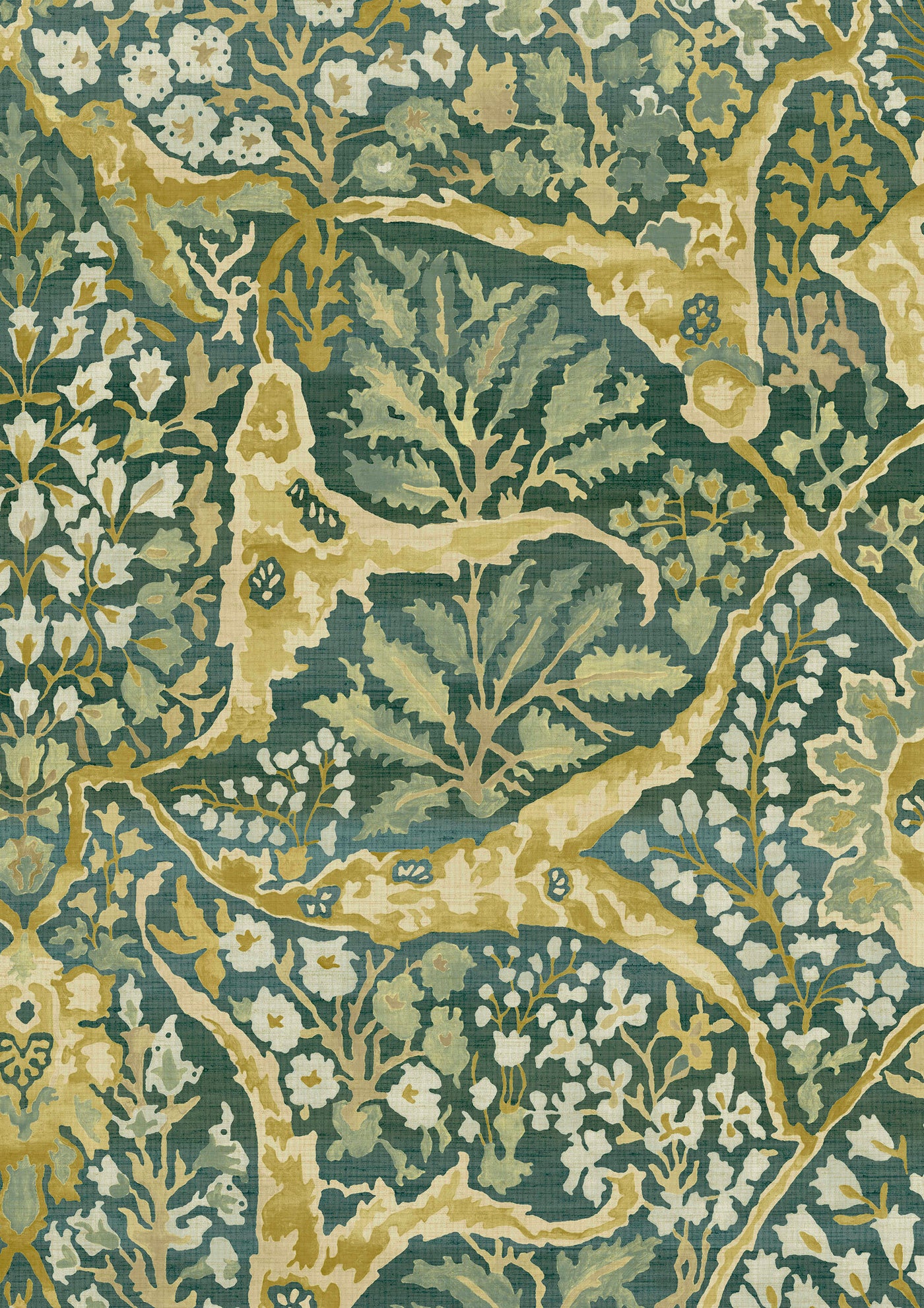 Alhambra 100 Verdure – närbild — Lewis & Wood tapet