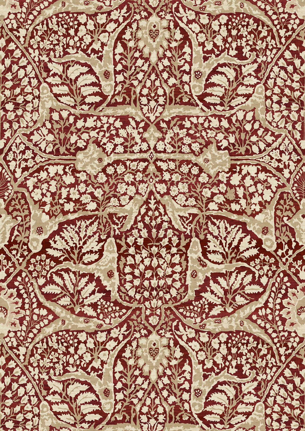 Alhambra 50 Garnet – närbild — Lewis & Wood tapet
