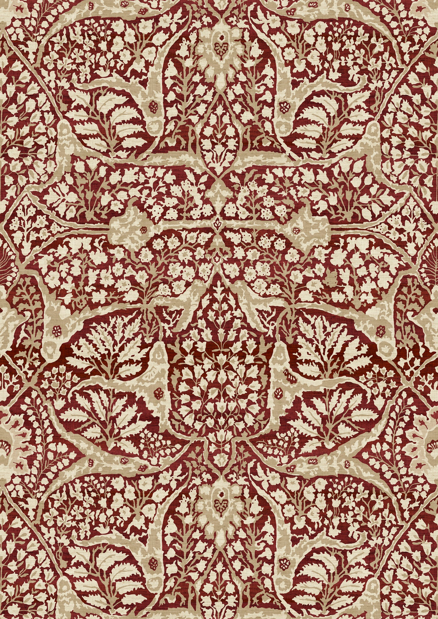 Alhambra Garnet – närbild — Lewis & Wood tyg